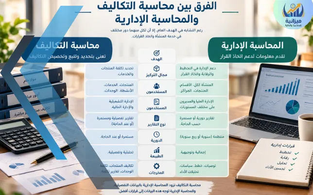 الفرق بين محاسبة التكاليف والمحاسبة الإدارية